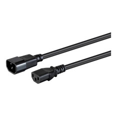 Monoprice 40123 | Extension Cord IEC 60320 C14 to IEC 60320 C13 14AWG 15A/1875W 3-Prong Black 12ft