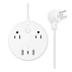 Monoprice 41809 | USB-C Power Strip Pad 2 Outlets and 3 USB 57W (2x 12W USB-A 1x 45W USB-C) with 5-Foot Extension Cord