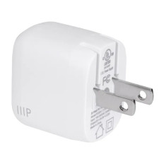Monoprice 42263 | USB-C Charger 20W 1-port PD GaN Technology Foldable Wall Charger White for MacBook Pro/Air iPad Pro iPhone 16/15/14/Pro/Pro Max
