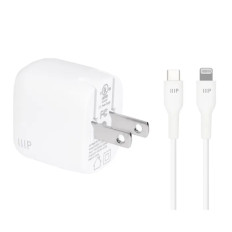 Monoprice 42264 | iPhone Pro Charging Bundle MFi Certified 20W 1-port PD GaN Technology Foldable Wall Charger and 1.2m Fast Charge Cable for iPad iPhone