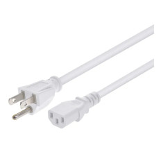 Monoprice 43181 | Power Cord NEMA 5-15P to IEC 60320 C13 18AWG 10A/1250W 125V 3-Prong 6ft White