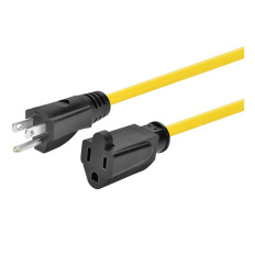 Monoprice 44320 | Outdoor Extension Cord NEMA 5-15P to NEMA 5-15R 14AWG 15A SJTW Yellow 25ft
