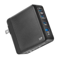 Monoprice 44682 | Compact 4‑Port 100W GaN Charger with 3 USB-C & 1 USB-A Ports: For Laptop Tablets and Phones