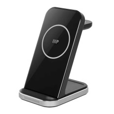 Monoprice 44836 | 3 in 1 Wireless Charging Station for iPhone Apple Watch and AirPods Bundled with USB-C PD3.0 Wall Charger