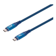 Monoprice 47669 | USB4 40Gbps Cable 240W EPR 8K HDR USB-IF Certified Braided Ultra High-Speed 1.5ft Navy