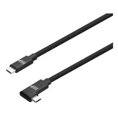 Monoprice 47671 | USB4 20Gbps Cable 240W EPR 4K60Hz Braided Ultra High-Speed Right-Angle Connector 6ft Black