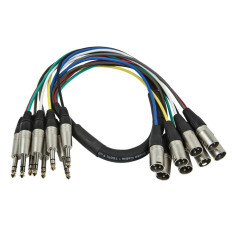 Monoprice 601296 | 1 Meter (3ft) 8-Channel 1/4inch TRS Male to XLR Male Snake Cable