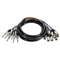 Monoprice 601297 | 3 Meter (10ft) 8-Channel 1/4inch TRS Male to XLR Male Snake Cable