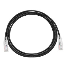 Monoprice 13537 | Cat6 Component Level Ethernet Cable SlimRun Pure Bare Copper UTP 28AWG 550MHz Snagless RJ45 7ft Black