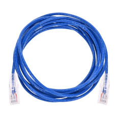Monoprice 13543 | Cat6 Component Level Ethernet Cable SlimRun Pure Bare Copper UTP 28AWG 550MHz Snagless RJ45 10ft Blue