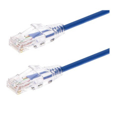 Monoprice 13553 | Cat6 Component Level Ethernet Cable SlimRun Pure Bare Copper UTP 28AWG 550MHz Snagless RJ45 20ft Blue