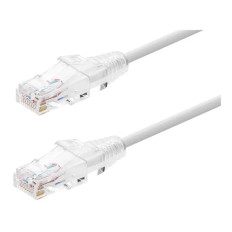 Monoprice 13555 | Cat6 Component Level Ethernet Cable SlimRun Pure Bare Copper UTP 28AWG 550MHz Snagless RJ45 20ft White