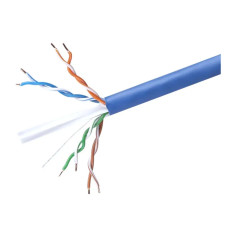 Monoprice 13676 | Cat6 250ft Blue CMR UL Cable Solid (w/spine) UTP 23AWG 550MHz Pure Bare Copper