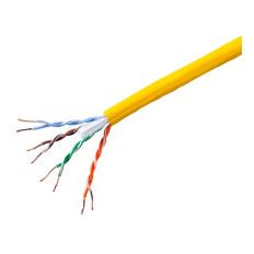 Monoprice 13737 | Cat6 CMP Ethernet Cable UL TAA Solid (w/spine) UTP 23AWG 550MHz Pure Bare Copper 1000ft Yellow
