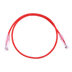 Monoprice 14802 | Cat6 Component Level Ethernet Cable SlimRun Pure Bare Copper UTP 28AWG 550MHz Snagless RJ45 2ft Red