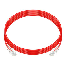 Monoprice 14818 | Cat6 Component Level Ethernet Cable SlimRun Pure Bare Copper UTP 28AWG 550MHz Snagless RJ45 10ft Red