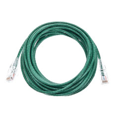 Monoprice 14828 | Cat6 Component Level Ethernet Cable SlimRun Pure Bare Copper UTP 28AWG 550MHz Snagless RJ45 20ft Green