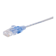 Monoprice 15140 | Cat6A Ethernet Patch Cable SlimRun Snagless RJ45 550MHz UTP Pure Bare Copper 10G 30AWG 5-Pack 7ft White