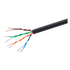 Monoprice 15398 | Cat6 Outdoor Ethernet Cable UL TAA Gel-filled Direct Burial Solid UTP 23AWG 550MHz Pure Bare Copper Spool 1000ft Black