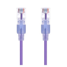 Monoprice 16333 | Cat6A Ethernet Patch Cable SlimRun Snagless RJ45 550MHz UTP Pure Bare Copper 10G 30AWG 10-Pack 10ft Purple