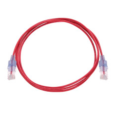 Monoprice 16344 | Cat6A Ethernet Patch Cable SlimRun Snagless RJ45 550MHz UTP Pure Bare Copper 10G 30AWG 10-Pack 5ft Red