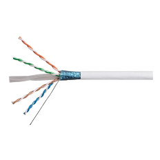 Monoprice 18593 | Cat6A CMR Ethernet Cable UL TAA Shielded (F/UTP) Solid 23AWG 550MHz 10G Pure Bare Copper 1000ft White