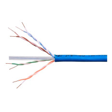 Monoprice 21794 | Cat6A CMP Ethernet Cable UL TAA Solid UTP 23AWG 550MHz 10G Pure Bare Copper 1000ft Blue