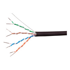 Monoprice 21795 | Cat6A CMP Ethernet Cable UL TAA Solid UTP 23AWG 550MHz 10G Pure Bare Copper 1000ft Black