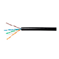 Monoprice 21868 | Cat5e 1000ft Black Outdoor Cable Gel-filled Direct Burial Solid UTP 24AWG 350MHz Pure Bare Copper Spool Outdoor Ethernet Cable