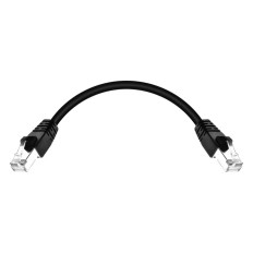 Monoprice 24311 | Cat6A Ethernet Patch Cable Snagless RJ45 550MHz STP Pure Bare Copper Wire 10G 26AWG 0.5ft Black