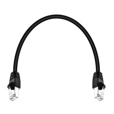 Monoprice 24319 | Cat6A Ethernet Patch Cable Snagless RJ45 550MHz STP Pure Bare Copper Wire 10G 26AWG 1ft Black