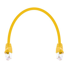 Monoprice 24325 | Cat6A Ethernet Patch Cable Snagless RJ45 550MHz STP Pure Bare Copper Wire 10G 26AWG 1ft Yellow
