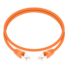 Monoprice 24340 | Cat6A Ethernet Patch Cable Snagless RJ45 550MHz STP Pure Bare Copper Wire 10G 26AWG 3ft Orange