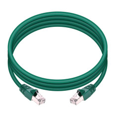 Monoprice 24356 | Cat6A Ethernet Patch Cable Snagless RJ45 550MHz STP Pure Bare Copper Wire 10G 26AWG 7ft Green