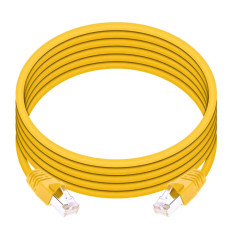 Monoprice 24366 | Cat6A Ethernet Patch Cable Snagless RJ45 550MHz STP Pure Bare Copper Wire 10G 26AWG 10ft Yellow