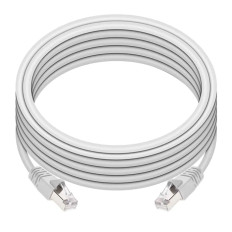 Monoprice 24377 | Cat6A Ethernet Patch Cable Snagless RJ45 550MHz STP Pure Bare Copper Wire 10G 26AWG 20ft White