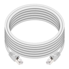 Monoprice 24385 | Cat6A Ethernet Patch Cable Snagless RJ45 550MHz STP Pure Bare Copper Wire 10G 26AWG 25ft White