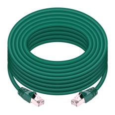 Monoprice 24404 | Cat6A Ethernet Patch Cable Snagless RJ45 550MHz STP Pure Bare Copper Wire 10G 26AWG 50ft Green
