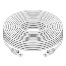 Monoprice 24417 | Cat6A Ethernet Patch Cable Snagless RJ45 550MHz STP Pure Bare Copper Wire 10G 26AWG 100ft White