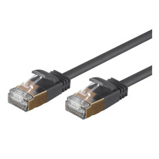 Monoprice 27468 | SlimRun Cat6A Ethernet Patch Cable Snagless RJ45 Stranded F/FTP Pure Bare Copper Wire 36AWG 3ft Black