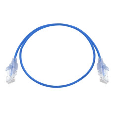 Monoprice 29436 | Cat6A Ethernet Patch Cable SlimRun Snagless RJ45 550MHz UTP Pure Bare Copper 10G 30AWG 10-Pack 2ft Blue