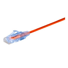 Monoprice 29442 | Cat6A Ethernet Patch Cable SlimRun Snagless RJ45 550MHz UTP Pure Bare Copper 10G 30AWG 10-Pack 2ft Orange