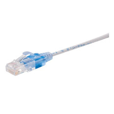Monoprice 29447 | Cat6A Ethernet Patch Cable SlimRun Snagless RJ45 550MHz UTP Pure Bare Copper 10G 30AWG 5-Pack 0.5ft White