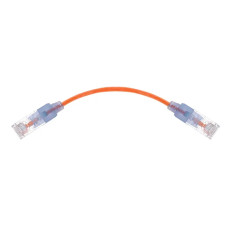 Monoprice 29463 | Cat6A 6in Orange 10-Pk Patch Cable UTP 30AWG 10G Pure Bare Copper Snagless RJ45 SlimRun Series Ethernet Cable