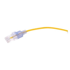 Monoprice 29464 | Cat6A Ethernet Patch Cable SlimRun Snagless RJ45 550MHz UTP Pure Bare Copper 10G 30AWG 10-Pack 0.5ft Yellow