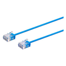 Monoprice 34256 | Cat6 Ethernet Patch Cable Micro SlimRun Stranded 550MHz UTP Pure Bare Copper 32AWG 7ft Blue