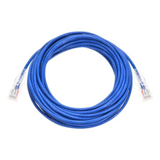 Monoprice 34621 | Cat6 Component Level Ethernet Cable SlimRun Pure Bare Copper UTP 28AWG 550MHz Snagless RJ45 25ft Blue