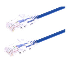Monoprice 34639 | Cat6 Component Level Ethernet Cable SlimRun Pure Bare Copper UTP 28AWG 550MHz Snagless RJ45 50ft Blue