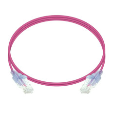 Monoprice 36202 | Cat6A Ethernet Patch Cable SlimRun Snagless RJ45 550MHz UTP Pure Bare Copper 10G 30AWG 5-Pack 7ft Pink