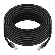 Monoprice 36216 | Cat6 Outdoor Rated Ethernet Patch Cable Molded RJ45 Connectors Stranded 550MHz UTP Pure Bare Copper Wire 24AWG 50ft Black